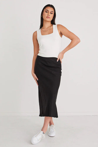 Re:union Label -Bliss Linen Bias Midi Skirt